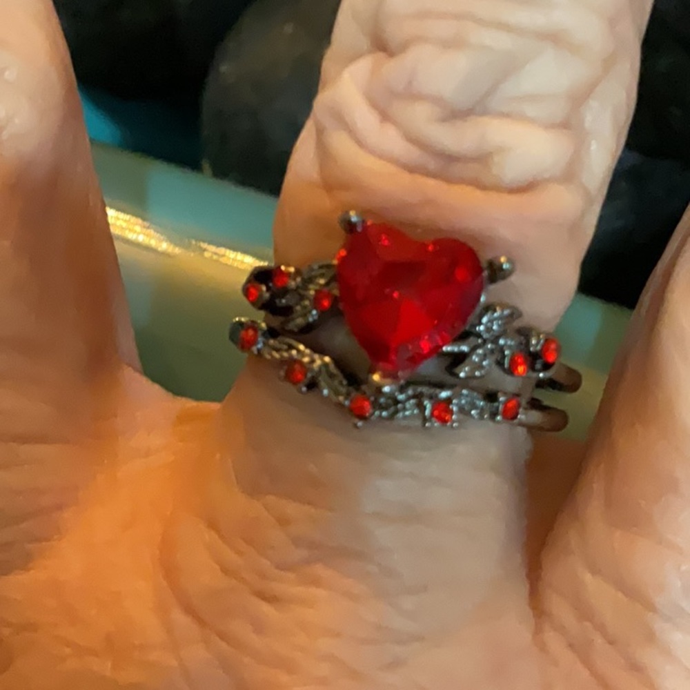 Double rings heart zirconia - Picture 1 of 13